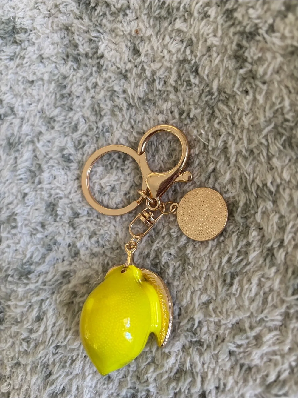 Yellow Lemon Keychain or Bag Charm Pendant NWT 4x1.5”